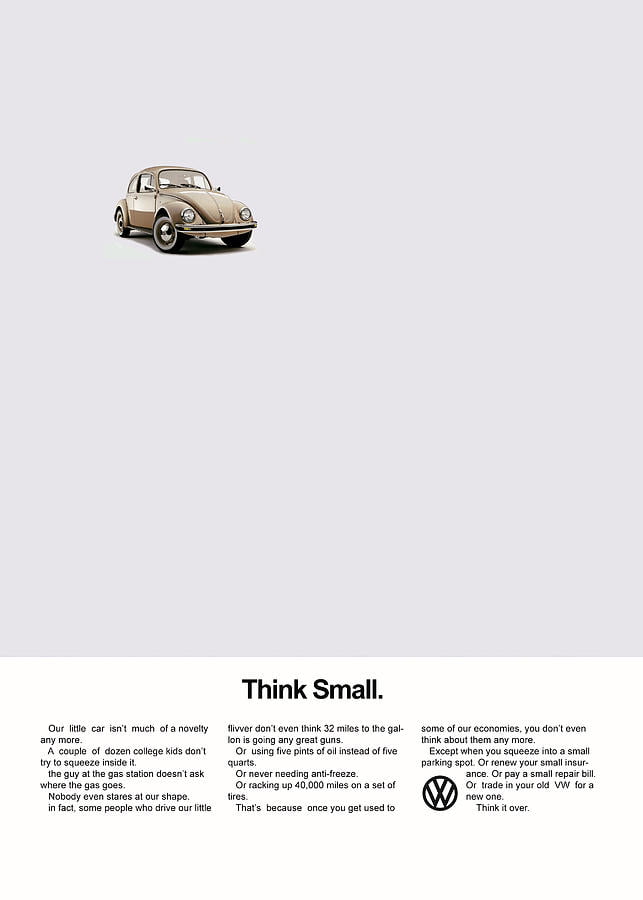 think small pubblicità volkswagen