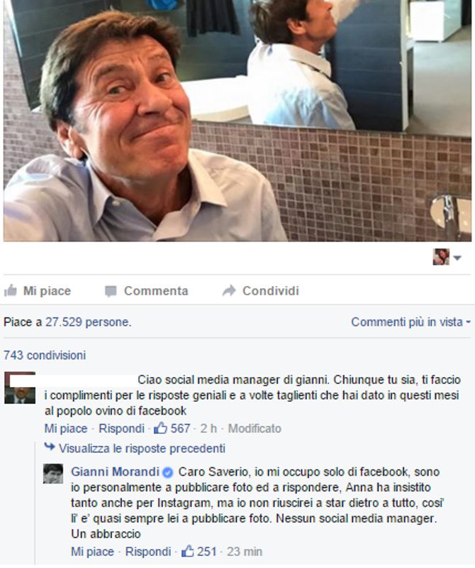 Gianni Morandi a Sanremo 2023 come conduttore: la strategia del personal brand senza tempo del cantante sui social